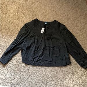 NWT Old Navy Grey Long Sleeve Blouse